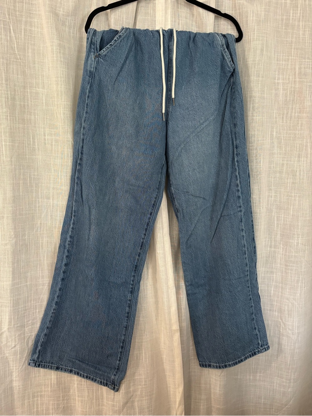 Rewash Women’s Medium Blue Drawstring Relaxed Jeans
